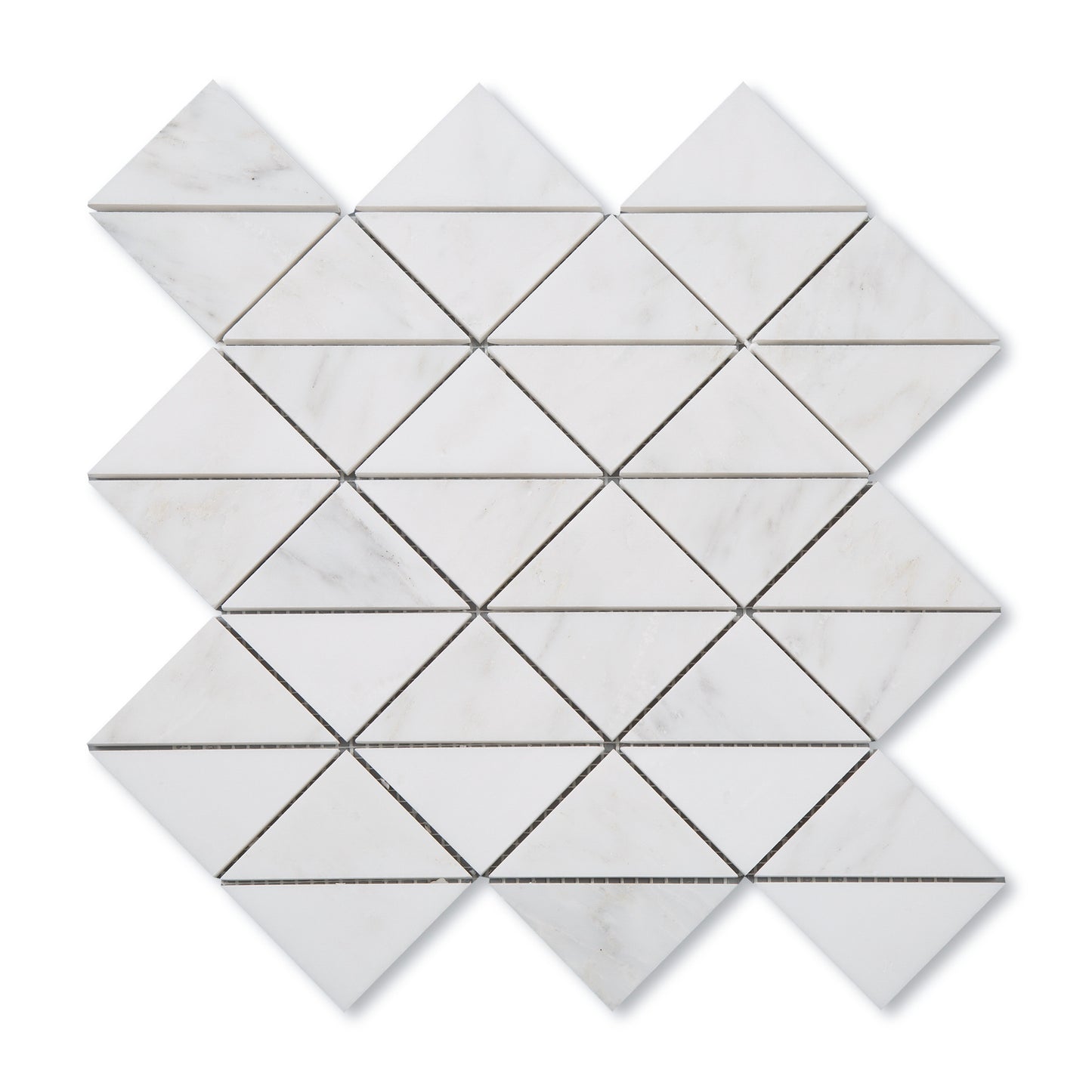 Sample: Casablanca Carrara Triangle Mosaic Marble Tile | Honed-Sample-Sample-Riad Tile