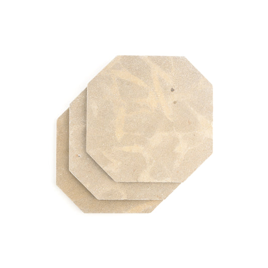 Octagon Azru Sand 12x12 & Azru Grey 4x4 Tumbled & Honed Moroccan Limestone - Checkerboard Bundle-Main Inventory-All Products,Checkerboard,Natural Stone,Octagon-Riad Tile