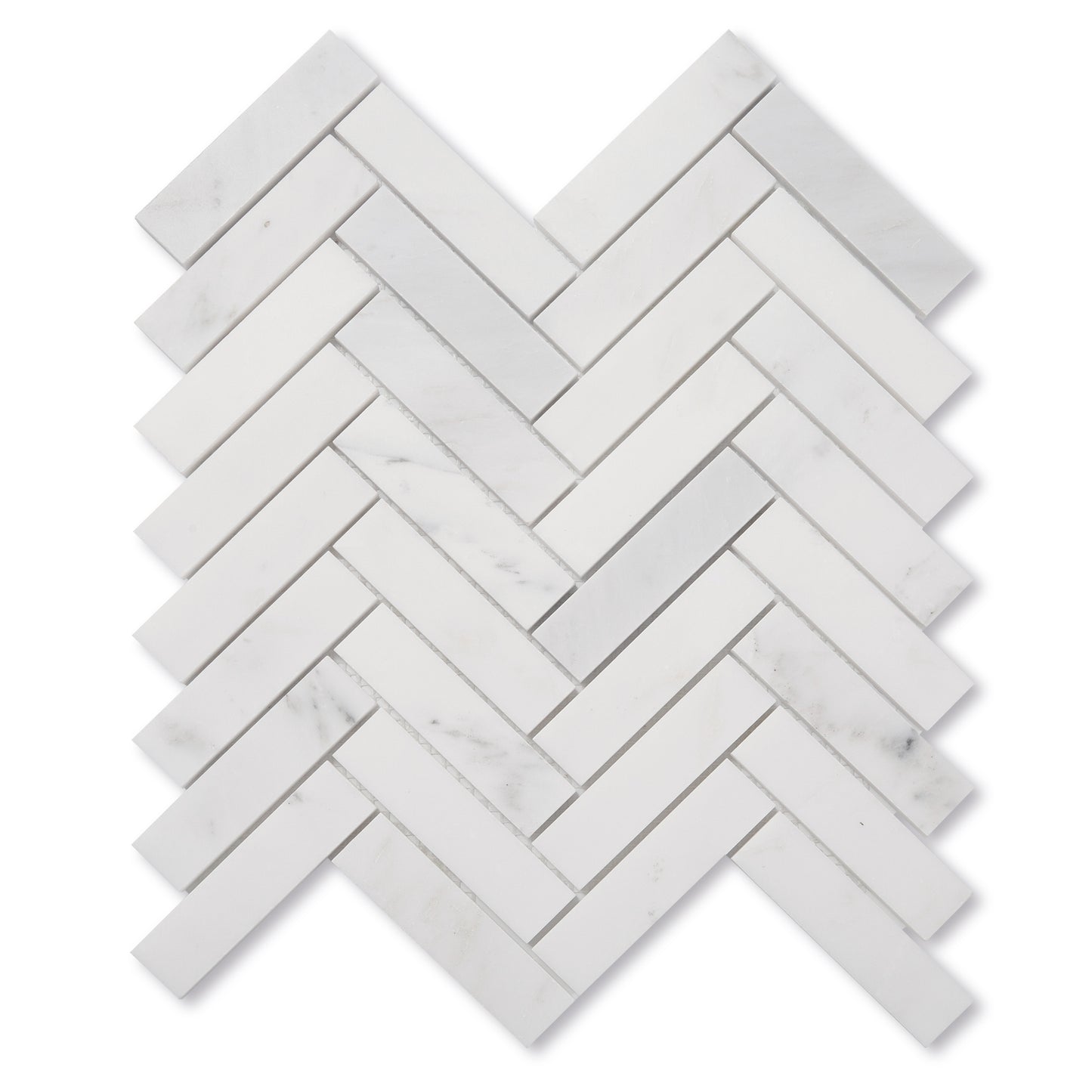 Sample: Casablanca Carrara 1x4 Herringbone Mosaic Marble Tile | Honed-Sample-Sample-Riad Tile