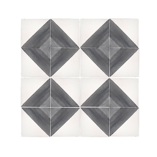 50/50 Black 6x6 Hand Painted Artisan Ceramic-Main Inventory-All Products,Patterns-Riad Tile