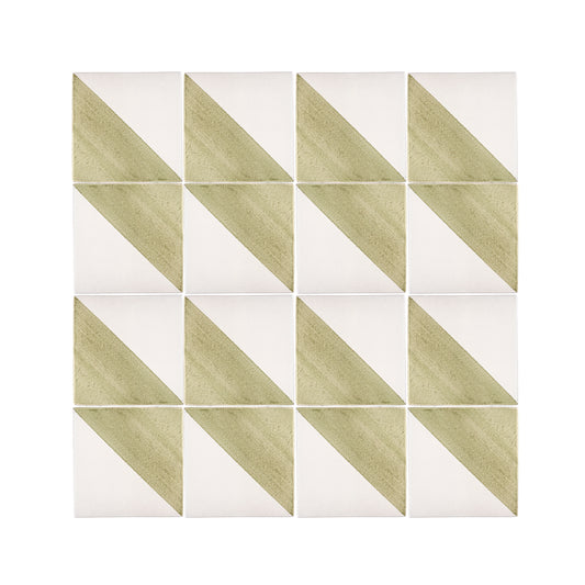 50/50 Green 6x6 Hand Painted Artisan Ceramic Tile-Main Inventory-All Products,Patterns-Riad Tile