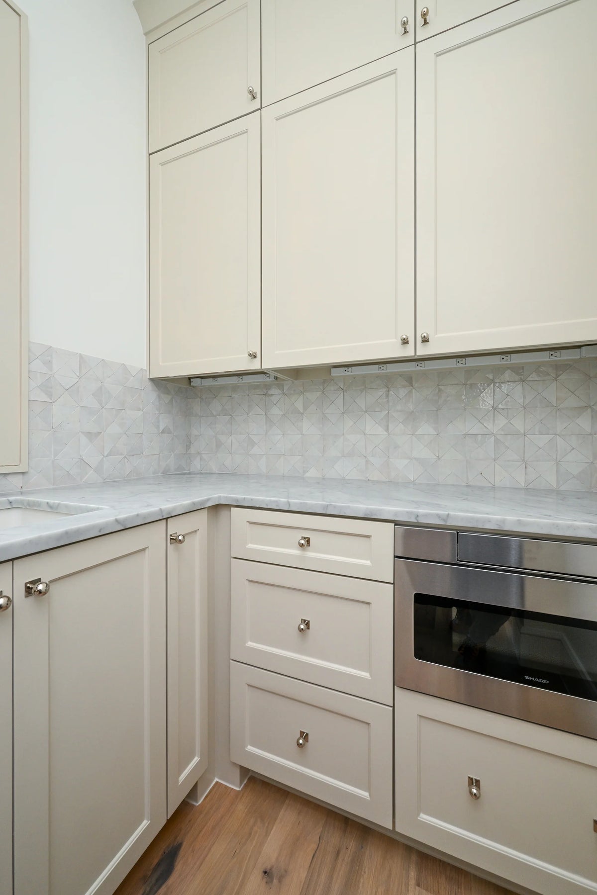 Snow White Triangle Mosaic Zellige Tile