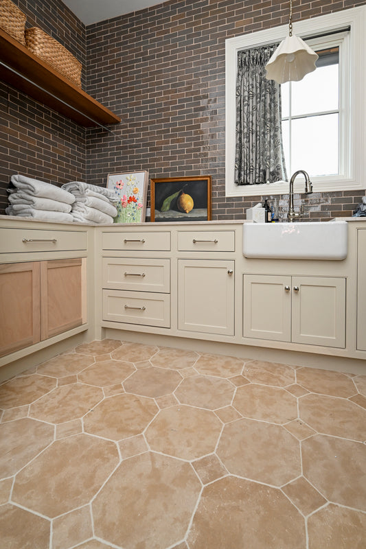 QA | Octagon Azru Sand 12x12 & Azru Sand 4x4 Tumbled & Honed Moroccan Limestone - Checkerboard Bundle-Main Inventory-All Products,Checkerboard,Natural Stone,Octagon,QA-Riad Tile