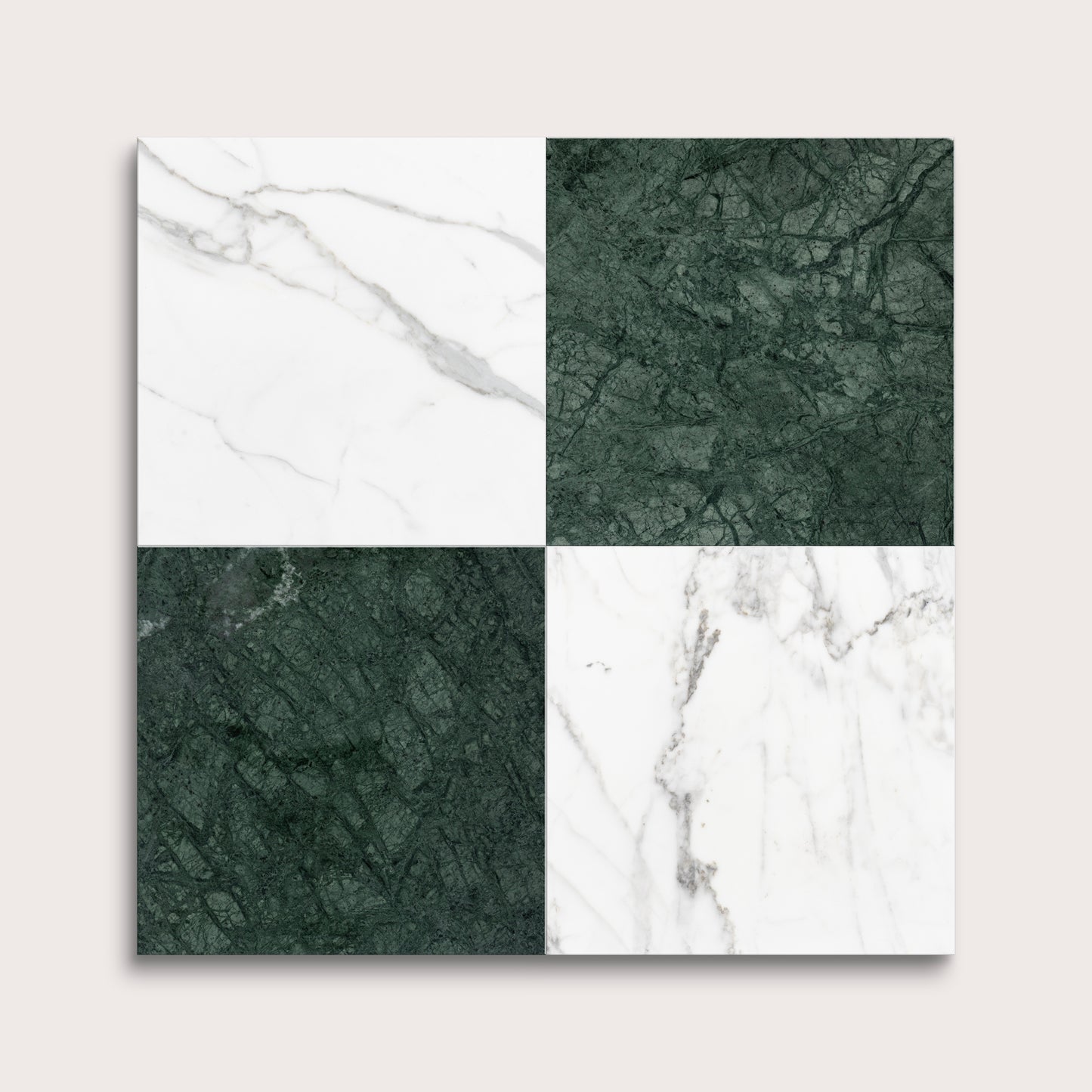 marble square tiles in checkerboard pattern on light grey background