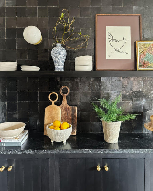 Black 4x4 Zellige Tile-Main Inventory-All Products,Solids,Zellige Tile-Riad Tile