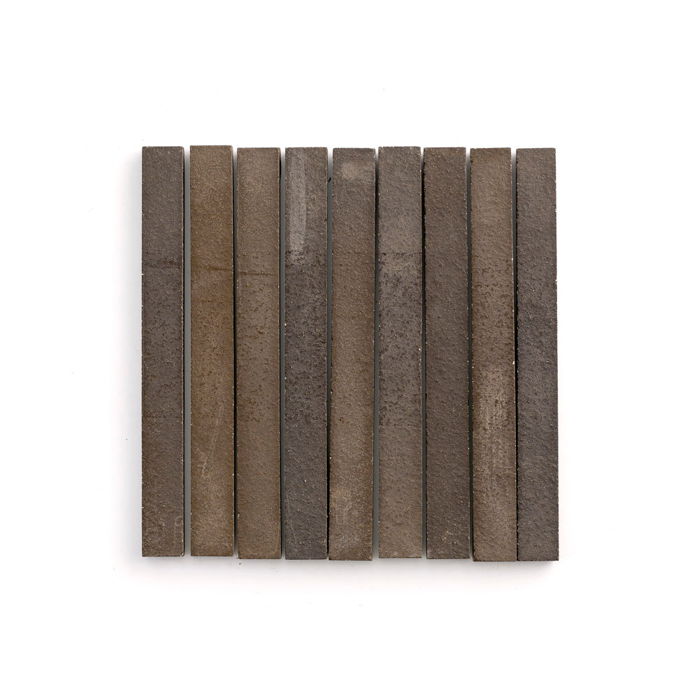 Sample: Black Terracotta Sticks Mosaic Tile-Sample-Sample-Riad Tile