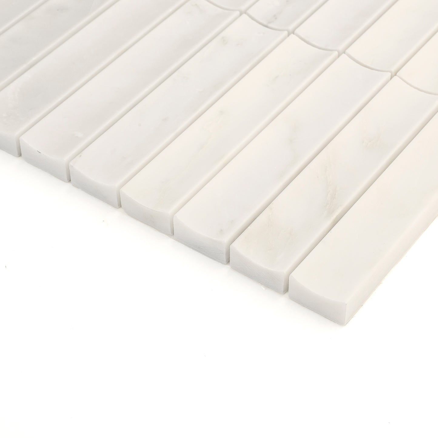 Casablanca Carrara Fluted Mosaic Marble Tile | Honed-Main Inventory-All Products,Natural Stone-Riad Tile