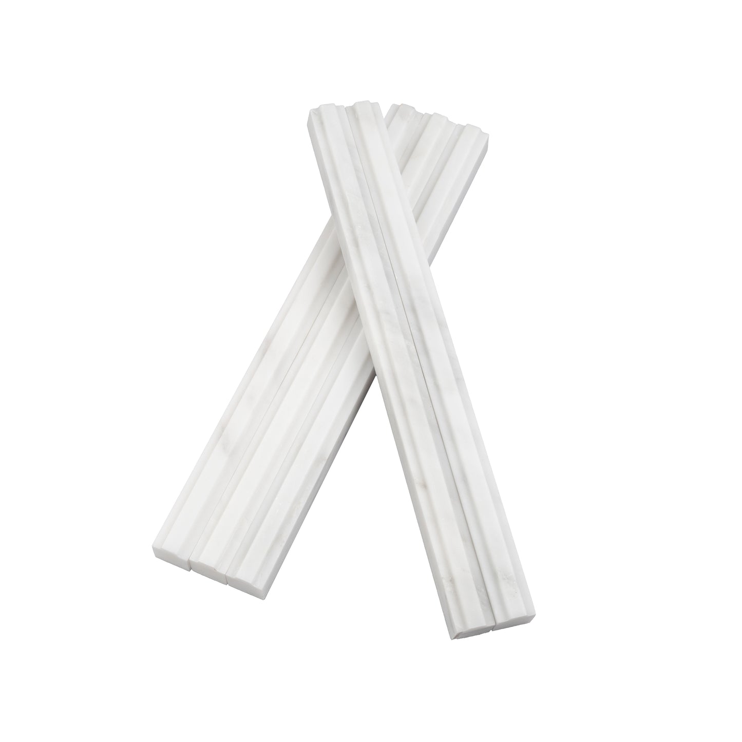 Casablanca Carrara 3/4" Center Lip Square Pencil Trim Marble Tile | Honed-Main Inventory-All Products,Natural Stone,New Arrivals-Riad Tile