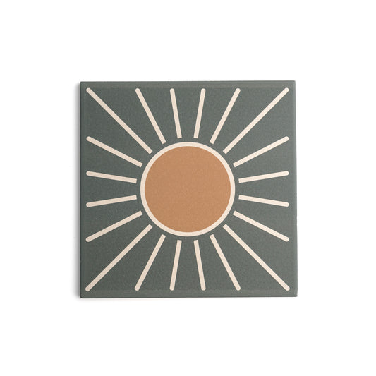 Sunny Days Ceramic Tile | Dark-Main Inventory-All Products,Patterns,Under 10-Riad Tile