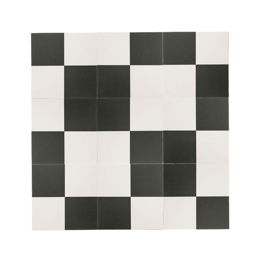 Checkerboard Black & White Ceramic Tile-Main Inventory-All Products,Patterns,Under 10-Riad Tile