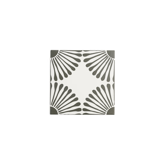 Dandelion Black & White Ceramic Tile-Main Inventory-All Products,Patterns,Under 10-Riad Tile