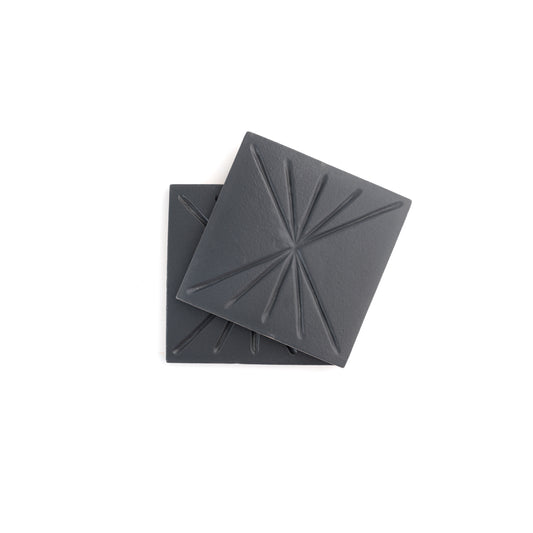 Tepoz Black 6x6 Dimensional Relief Artisan Ceramic Tile-Main Inventory-All Products,Patterns-Riad Tile