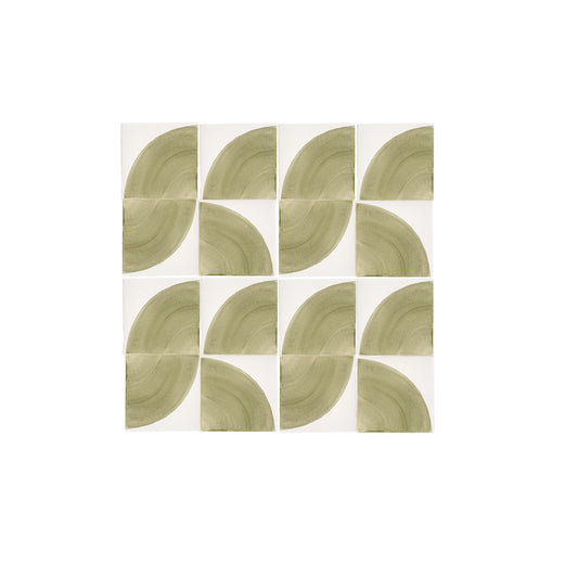 Crest Green 6x6 Hand Painted Artisan Ceramic Tile-Main Inventory-All Products,Patterns-Riad Tile
