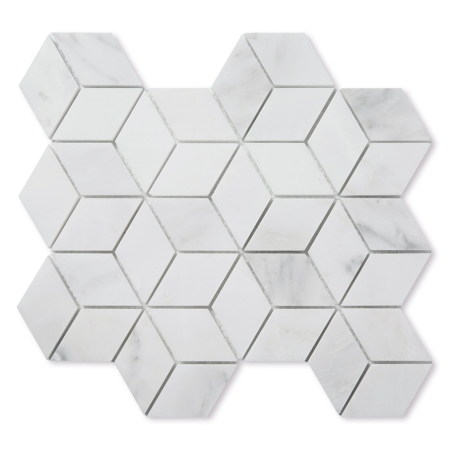 Sample: Casablanca Carrara Diamond Mosaic Marble Tile | Honed-Sample-Sample-Riad Tile