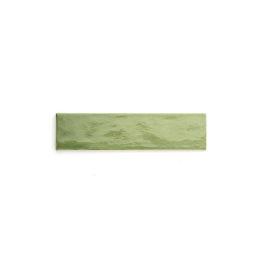 Sample: Cactus Green 2x8 Formed Ceramic Tile | Glossy (1 sample piece)-Sample-Sample-Riad Tile