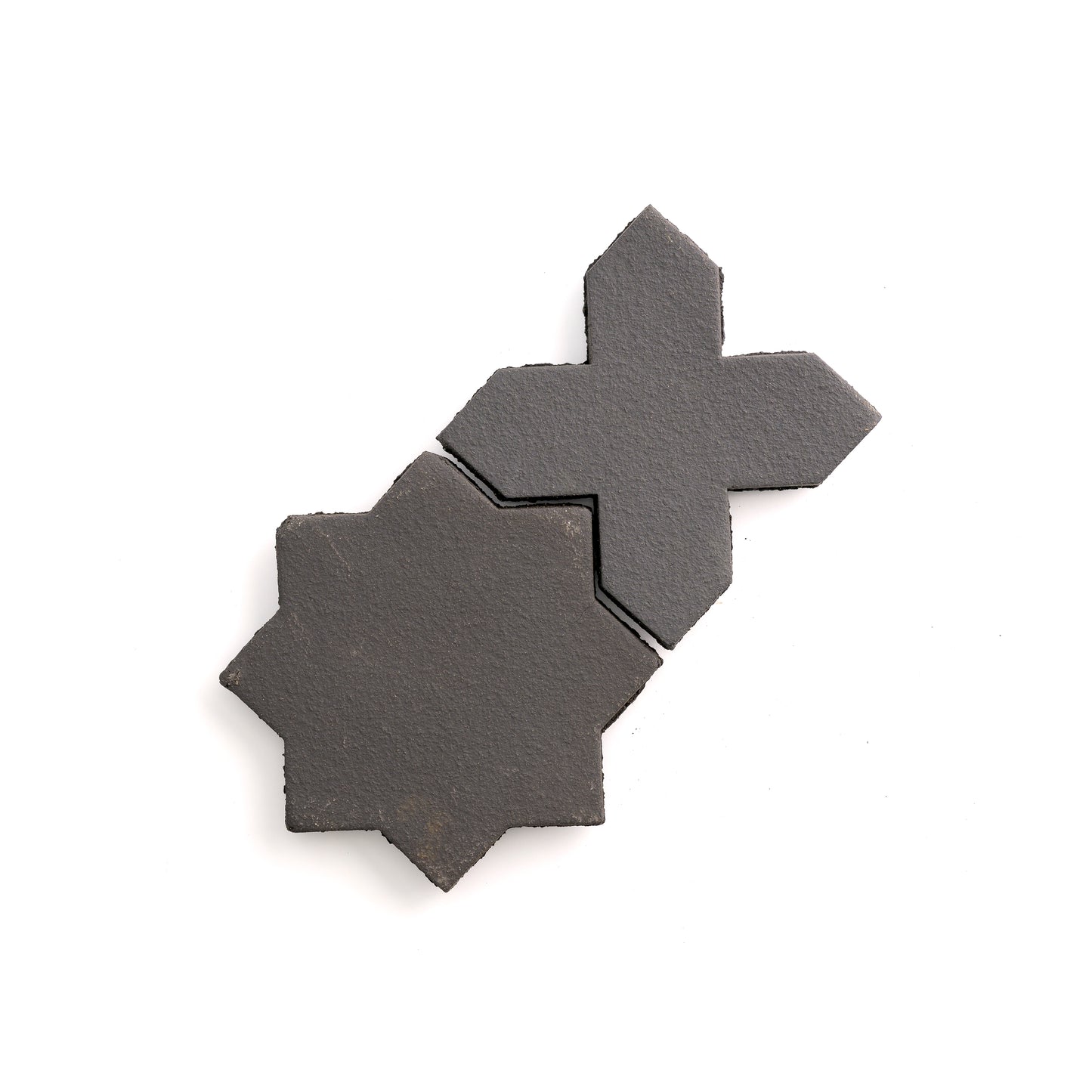 Sample: Black Terracotta Star & Cross Tile (1 sample=2 tiles)-Sample-Sample-Riad Tile