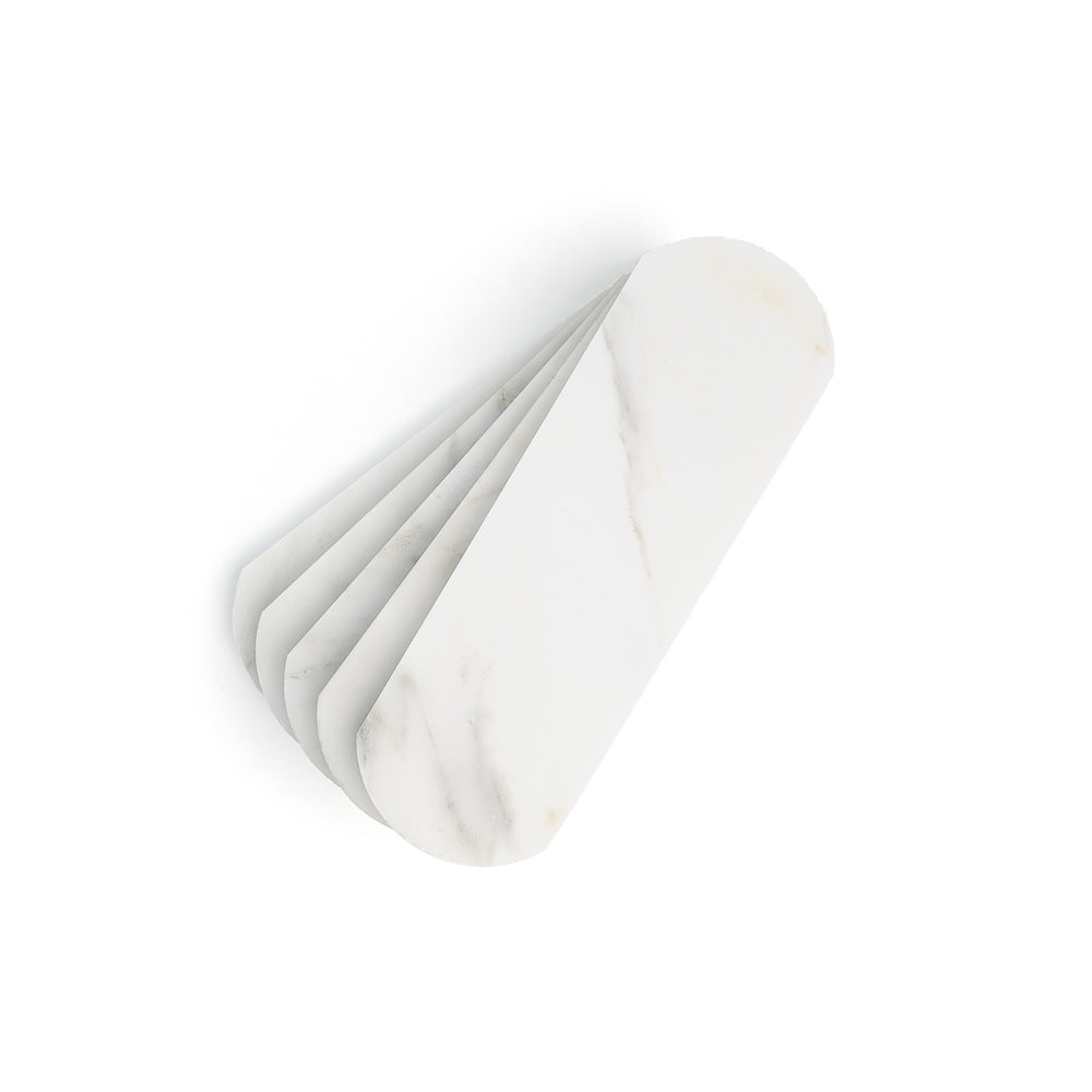 Sample: Casablanca Carrara 3x9 Oval Marble Tile | Honed (sample = 1 tile)-Sample-Sample-Riad Tile