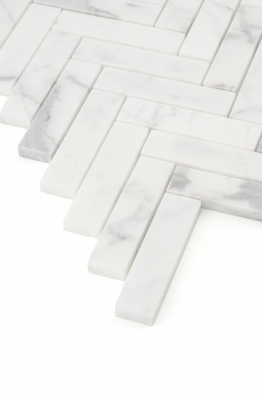 Italian Statuary 1x4 Herringbone Marble | Honed-Main Inventory-All Products,Natural Stone-Riad Tile