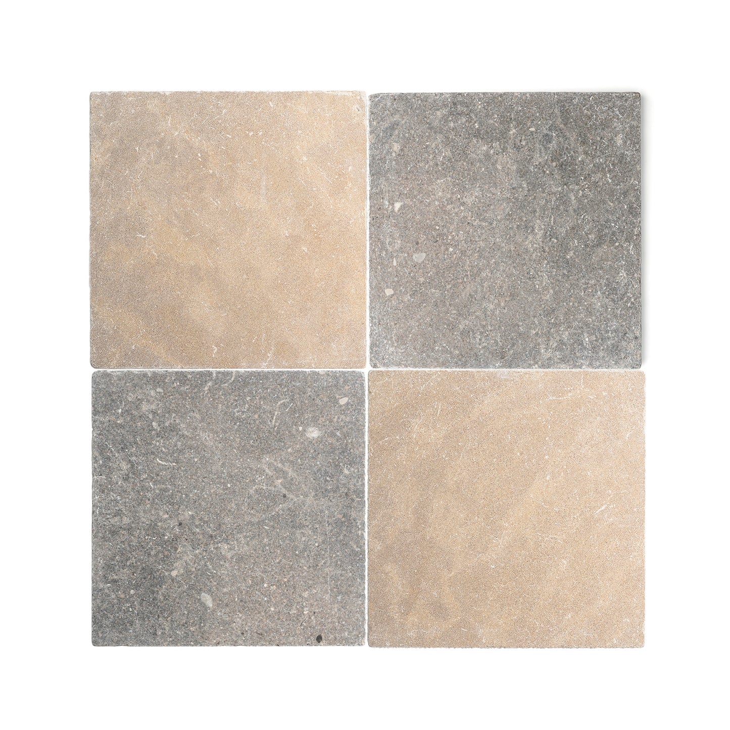 Akal Light & Azru Sand 12x12 Moroccan Limestone | Tumbled & Honed – Checkerboard Bundle-Main Inventory-All Products,Checkerboard-Riad Tile