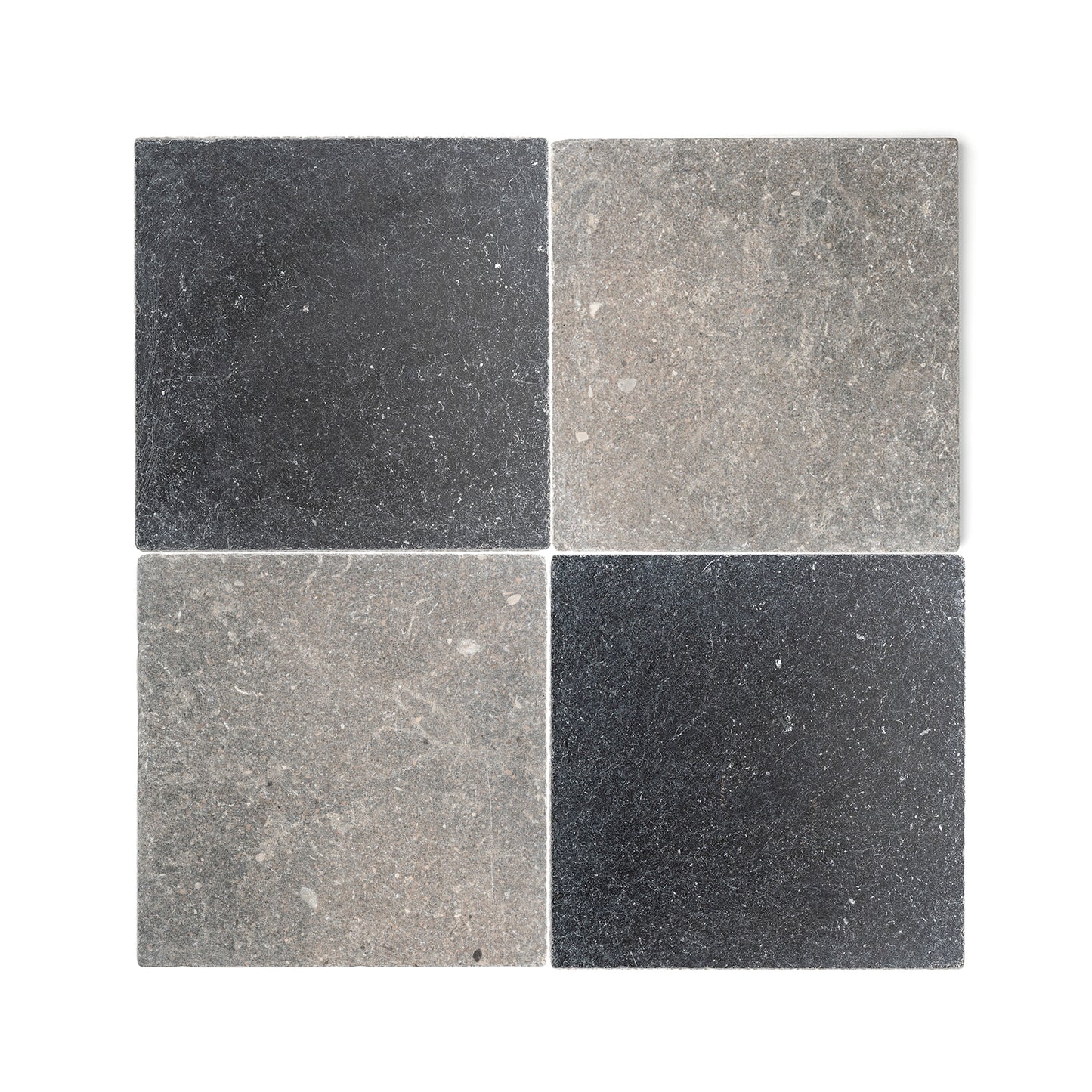 Akal Light & Cinder 12x12 Moroccan Limestone & Marble | Tumbled & Honed – Checkerboard Bundle-Main Inventory-All Products,Checkerboard-Riad Tile