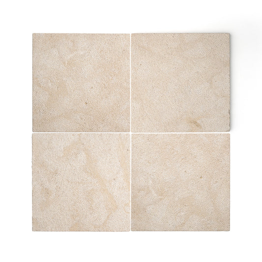Azru Sand 18X18 Moroccan Limestone | Hammered & Tumbled-Main Inventory-All Products,Natural Stone-Riad Tile