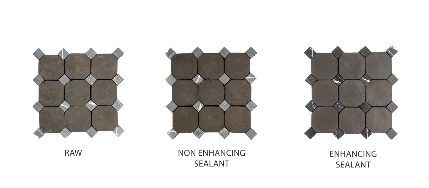 Octagon Black Terracotta 4" & Bouchon Black Marble Bundle | Octadot Checkerboard-Main Inventory-All Products,Checkerboard,Terracotta-Riad Tile