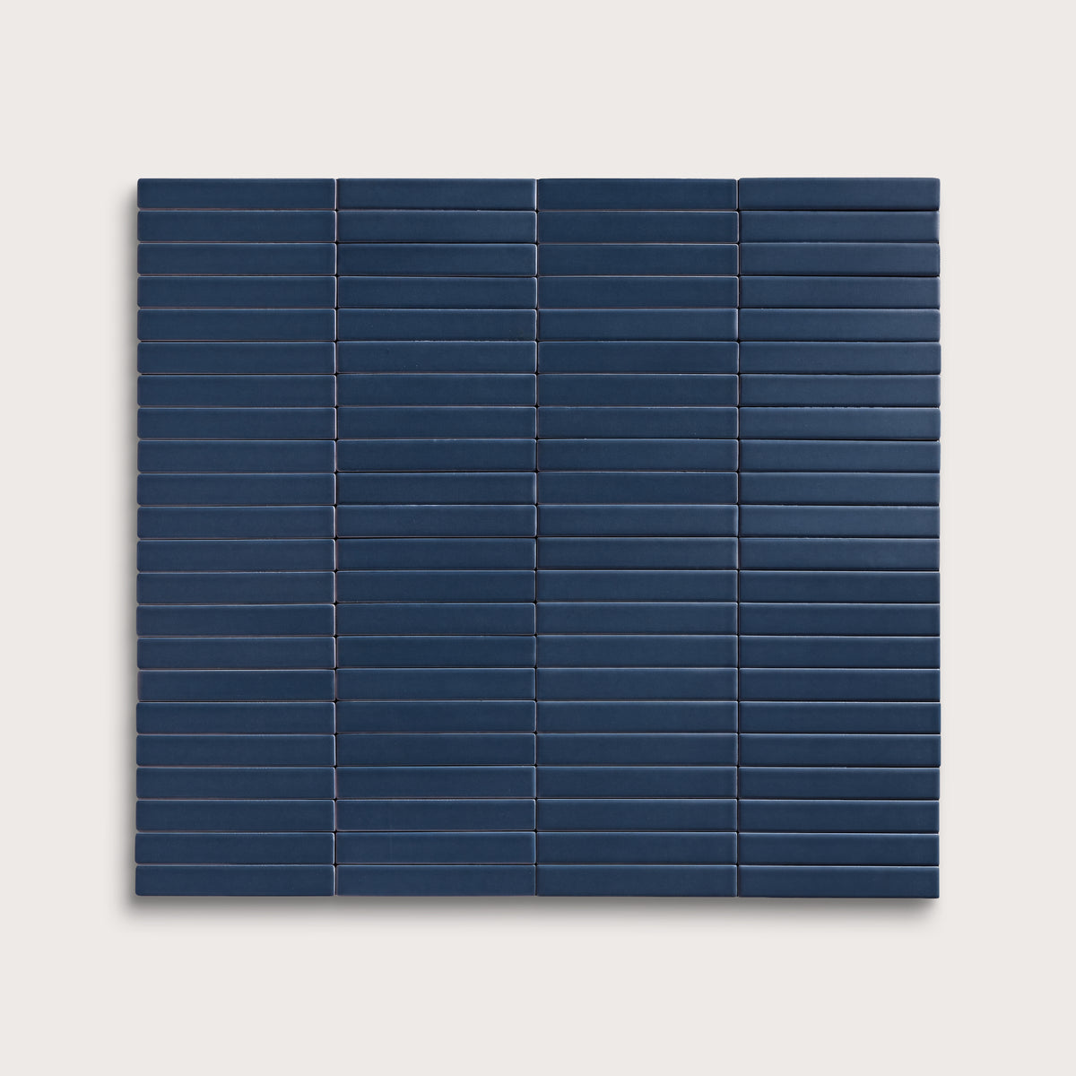 Abyss ceramic tile, 1 by 6 inch stacked mosaic, matte finish