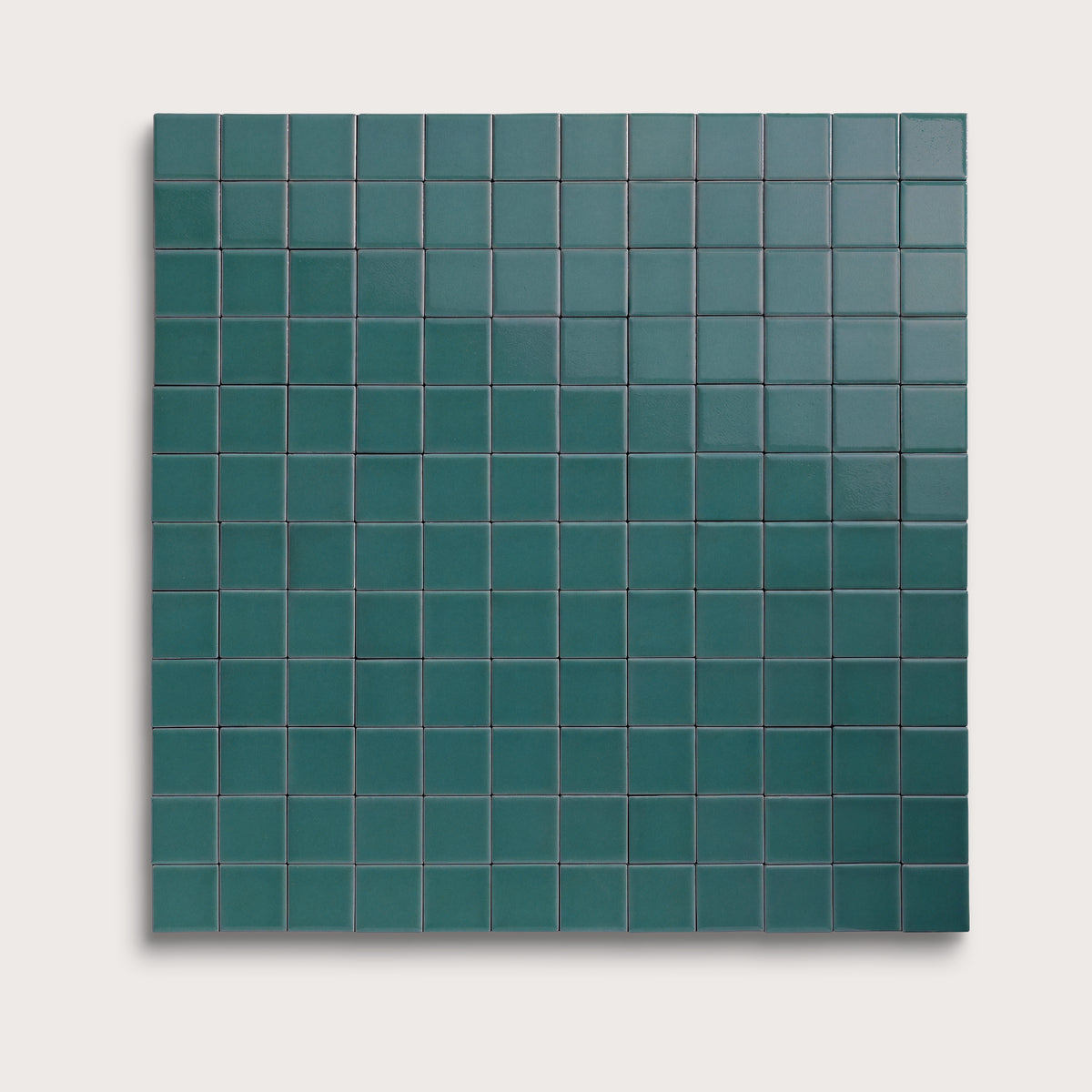 Aegean Blue ceramic tile, 2 by 2 inch mosaic, gloss finish