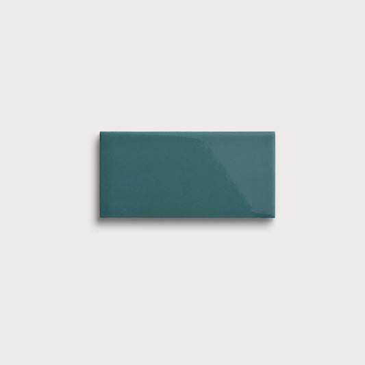 Aegean Blue ceramic tile, 3 by 6 inches, gloss finish