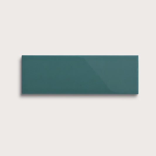 Aegean Blue ceramic tile, 4 by 12 inches, gloss finish