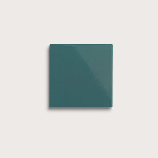 Aegean Blue ceramic tile, 4 by 4 inches, gloss finish