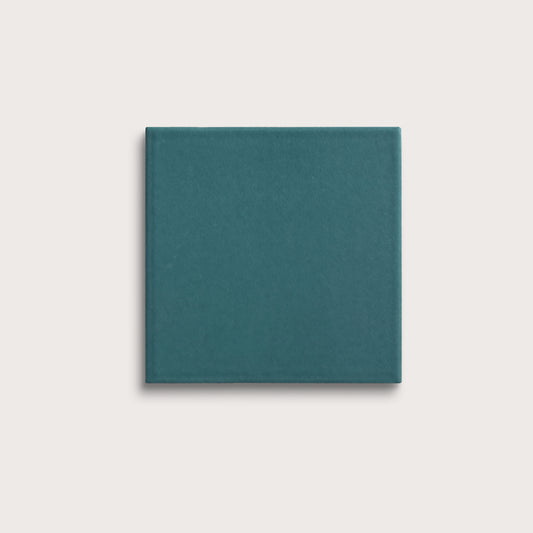 Aegean Blue ceramic tile, 6 by 6 inches, matte finish