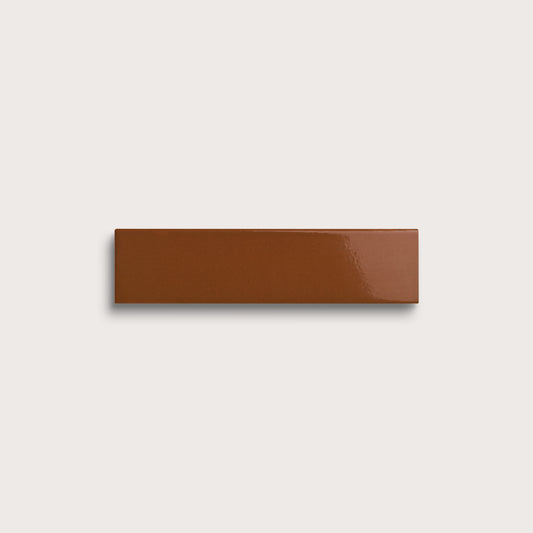 Amber ceramic tile, 2 by 8 inches, gloss finish
