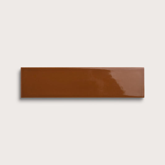 Amber ceramic tile, 3 by 12 inches, gloss finish