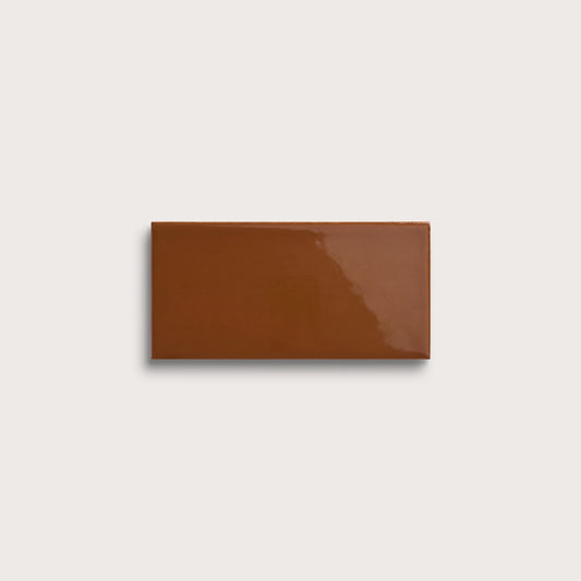 Amber ceramic tile, 3 by 6 inches, gloss finish