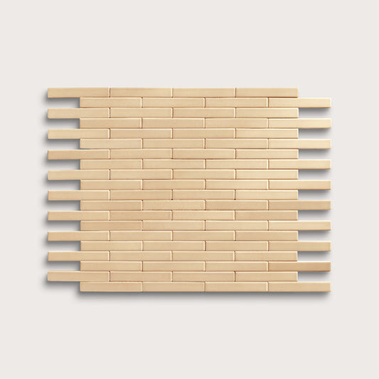 Bone ceramic tile, 1 by 6 inch subway mosaic, matte finish