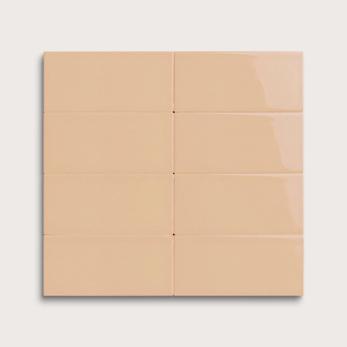 Bone ceramic tile, 2 by 4 inches, gloss finish
