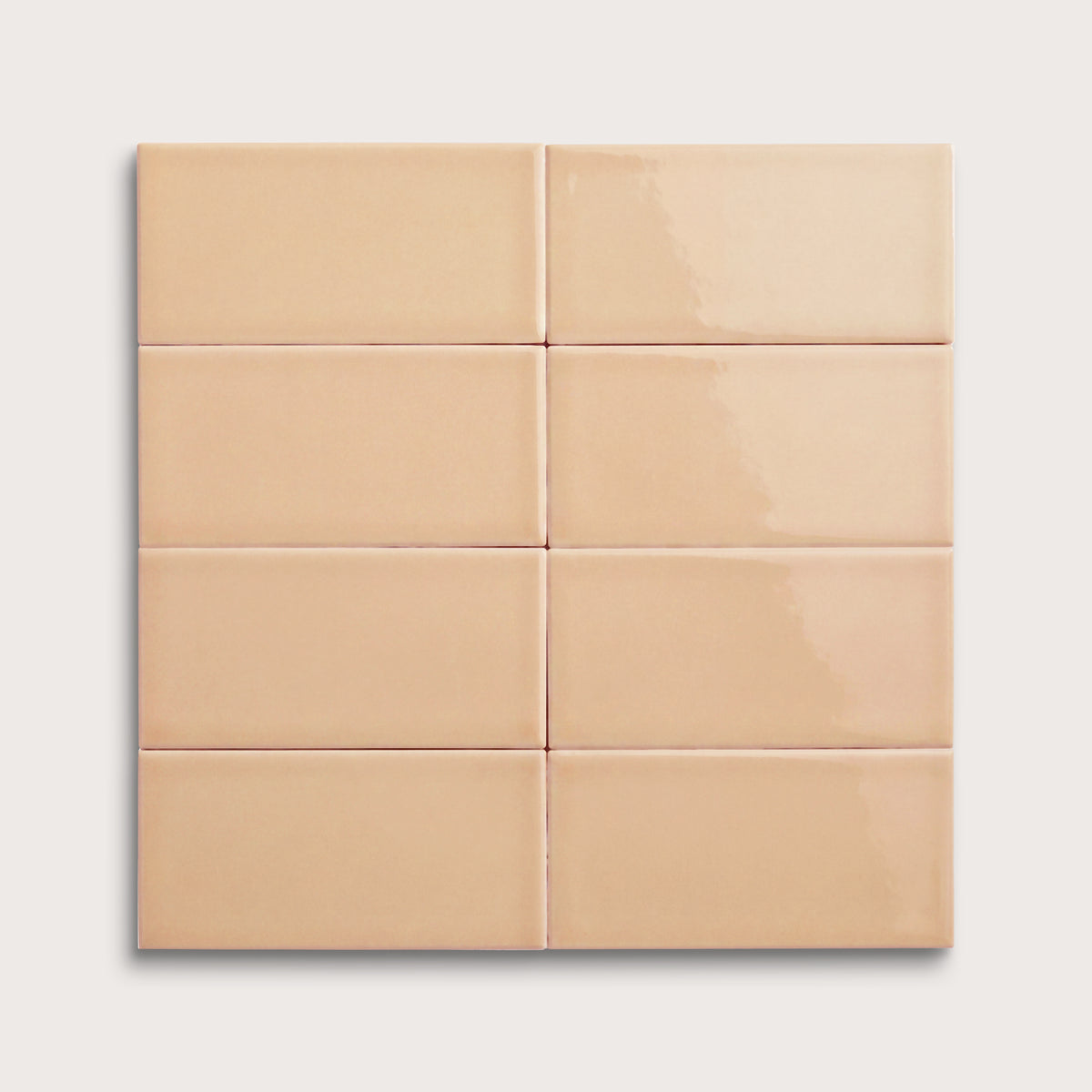 Bone ceramic tile, 3 by 6 inches, gloss finish