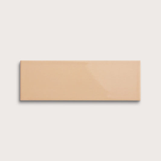 Bone ceramic tile, 4 by 12 inches, gloss finish
