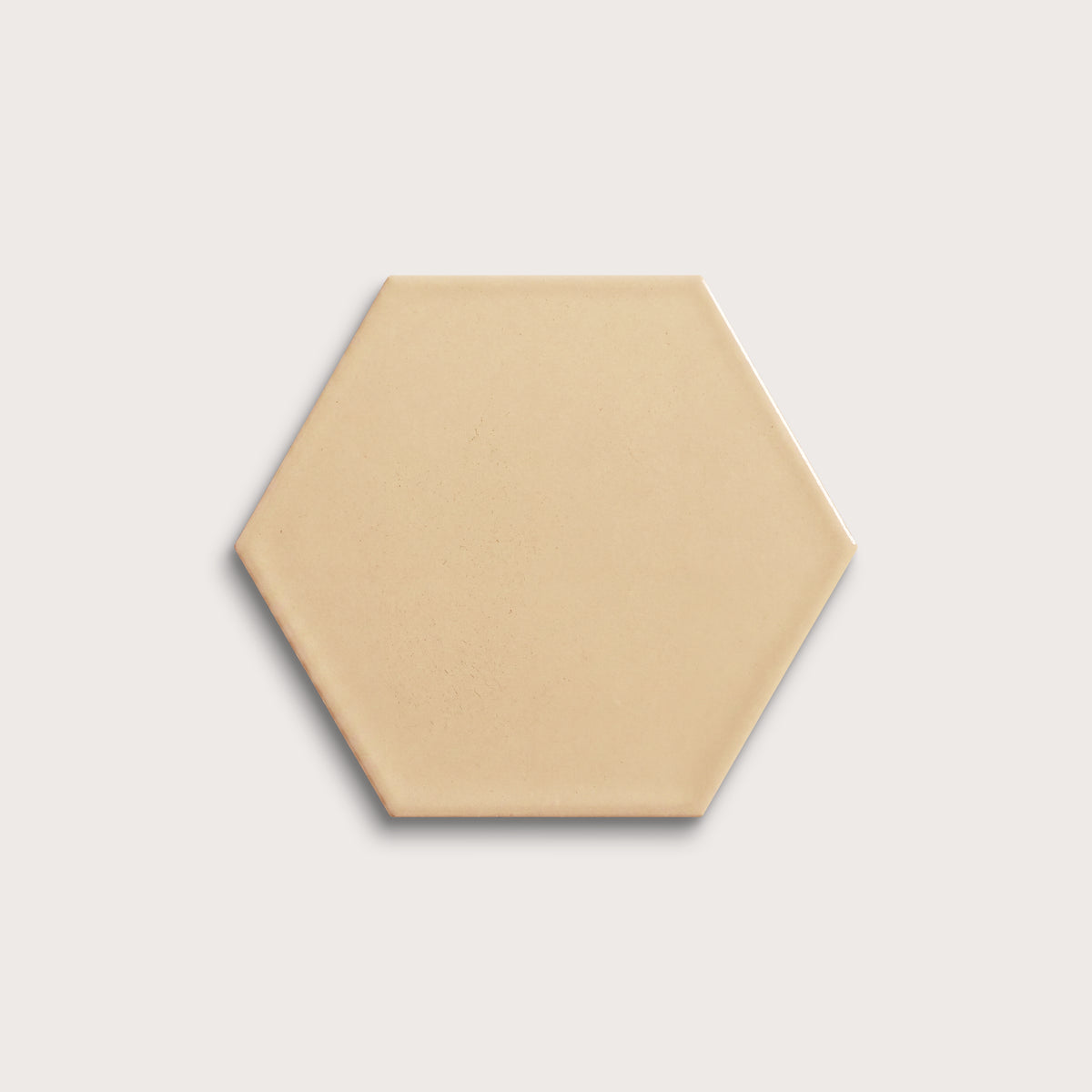 Bone ceramic tile, 8 inch hex, matte finish