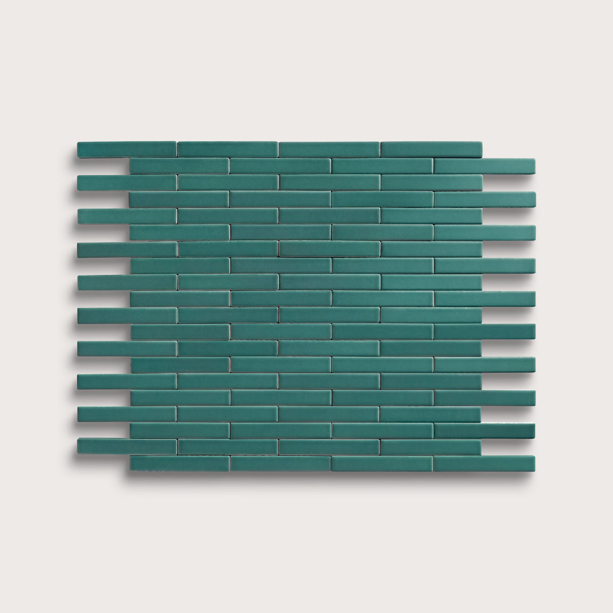 Cenote ceramic tile, 1 by 6 inch subway mosaic, matte finish