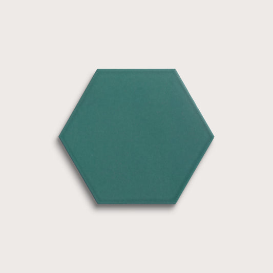 Cenote ceramic tile, 8 inch hex, matte finish