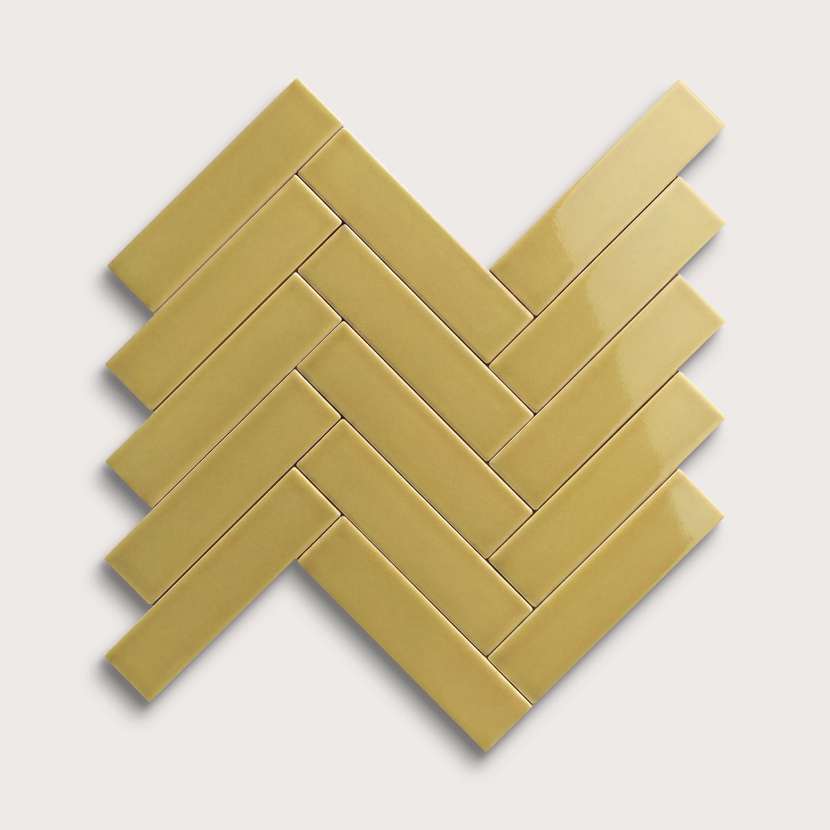 Citron ceramic tile, 2 by 8 inches, gloss finish