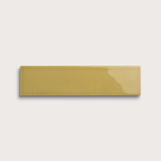 Citron ceramic tile, 3 by 12 inches, gloss finish