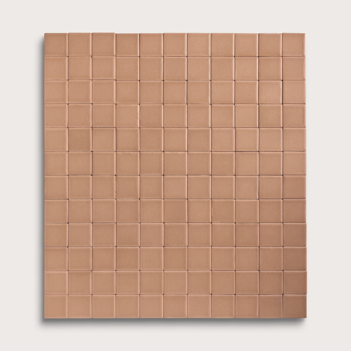 Clay ceramic tile, 2 by 2 inch mosaic, matte finish
