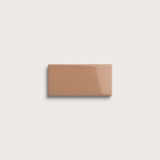 Clay ceramic tile, 2 by 4 inches, gloss finish