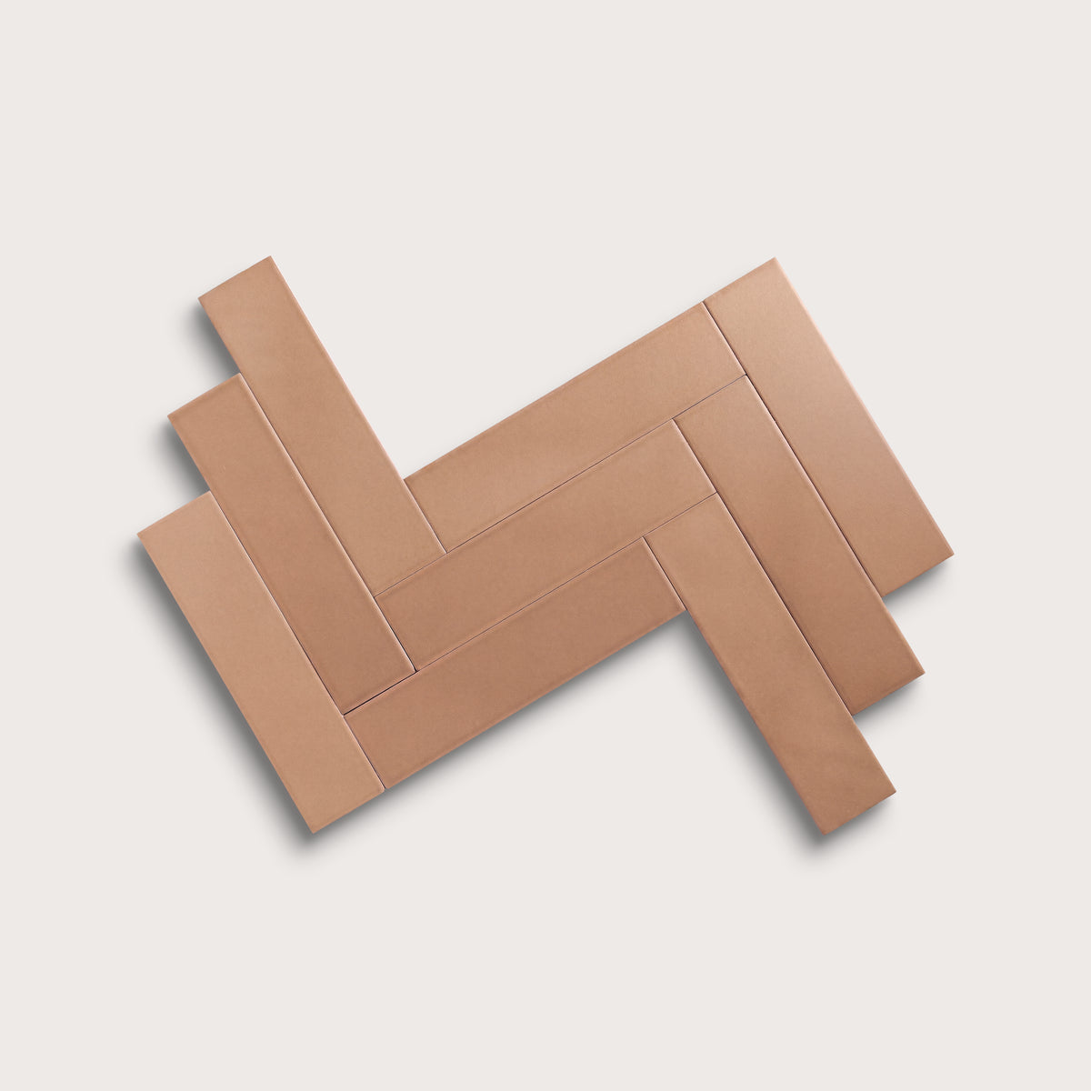 Clay ceramic tile, 3 by 12 inches, matte finish