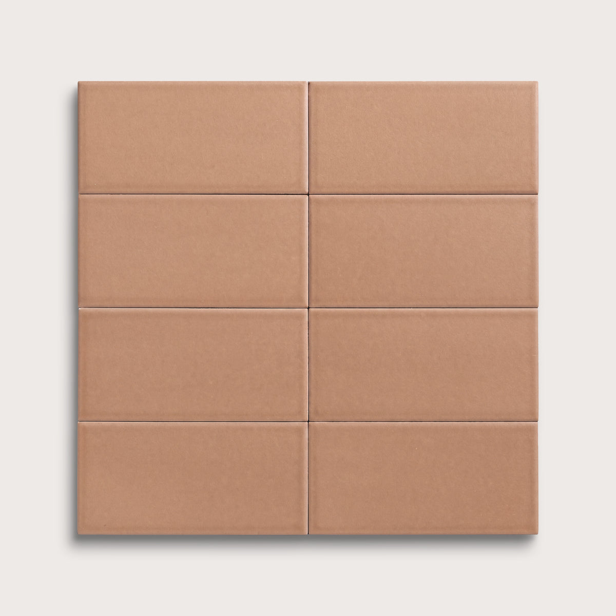 Clay ceramic tile, 3 by 6 inches, matte finish
