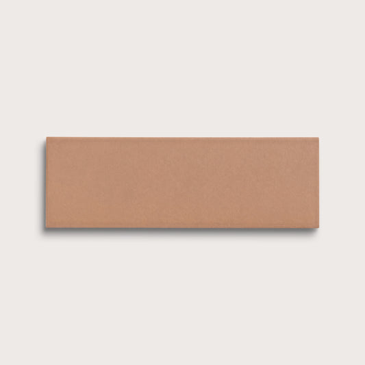 Clay ceramic tile, 4 by 12 inches, matte finish
