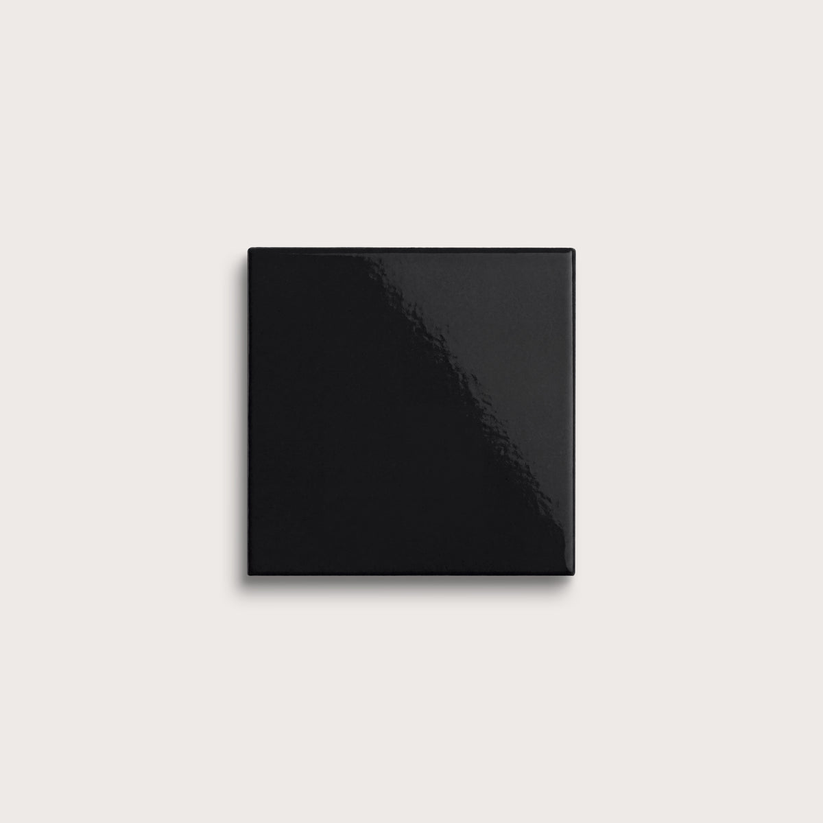 Deep Black ceramic tile, 4 by 4 inches, gloss finish